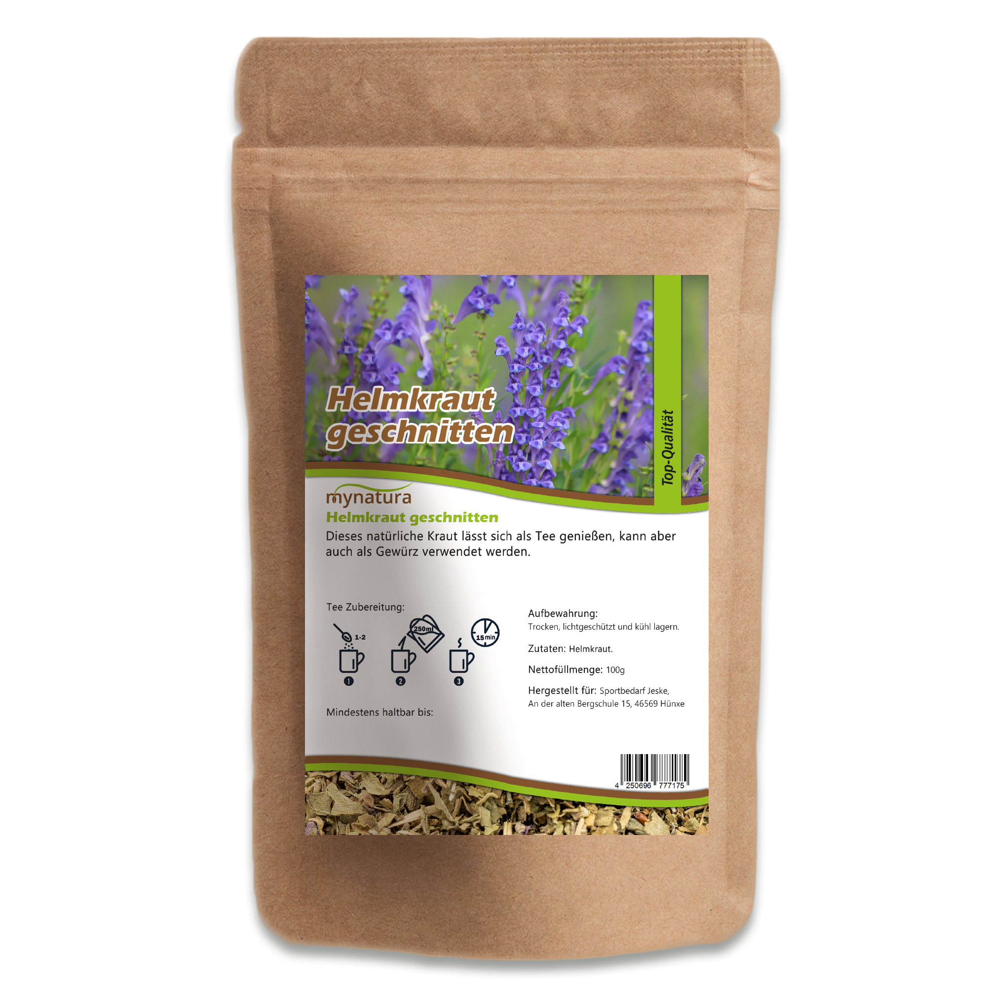 Helmkraut getrocknet & geschnitten – Kräuterqualität von mynatura | Bio, aromatisch & vielseitig 250g