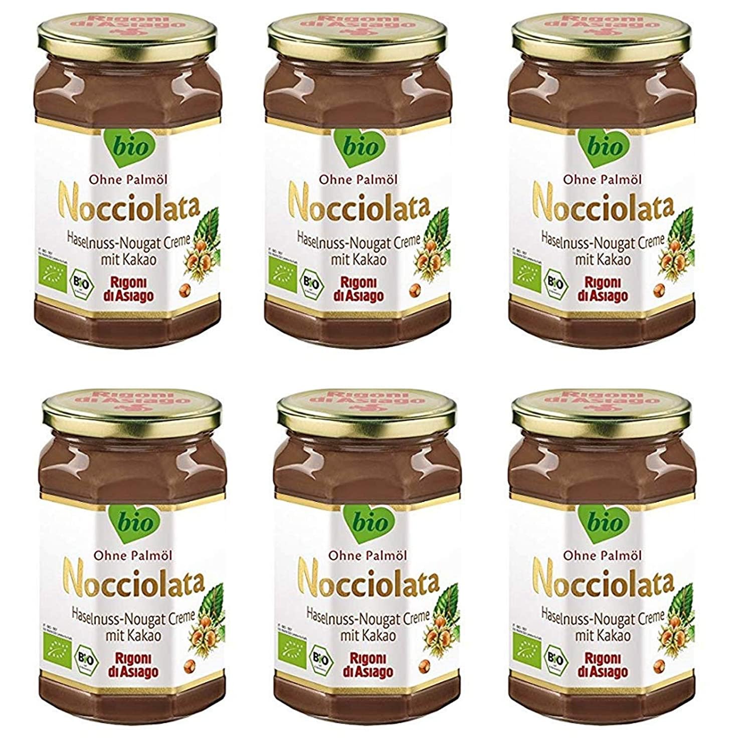 Rigoni di Asiago Nuss Nougat Creme, Haselnusscreme mit Kakao (6x250g) Rigoni di Asiago Nuss Nougat Creme, Haselnusscreme mit Kakao (6x250g)