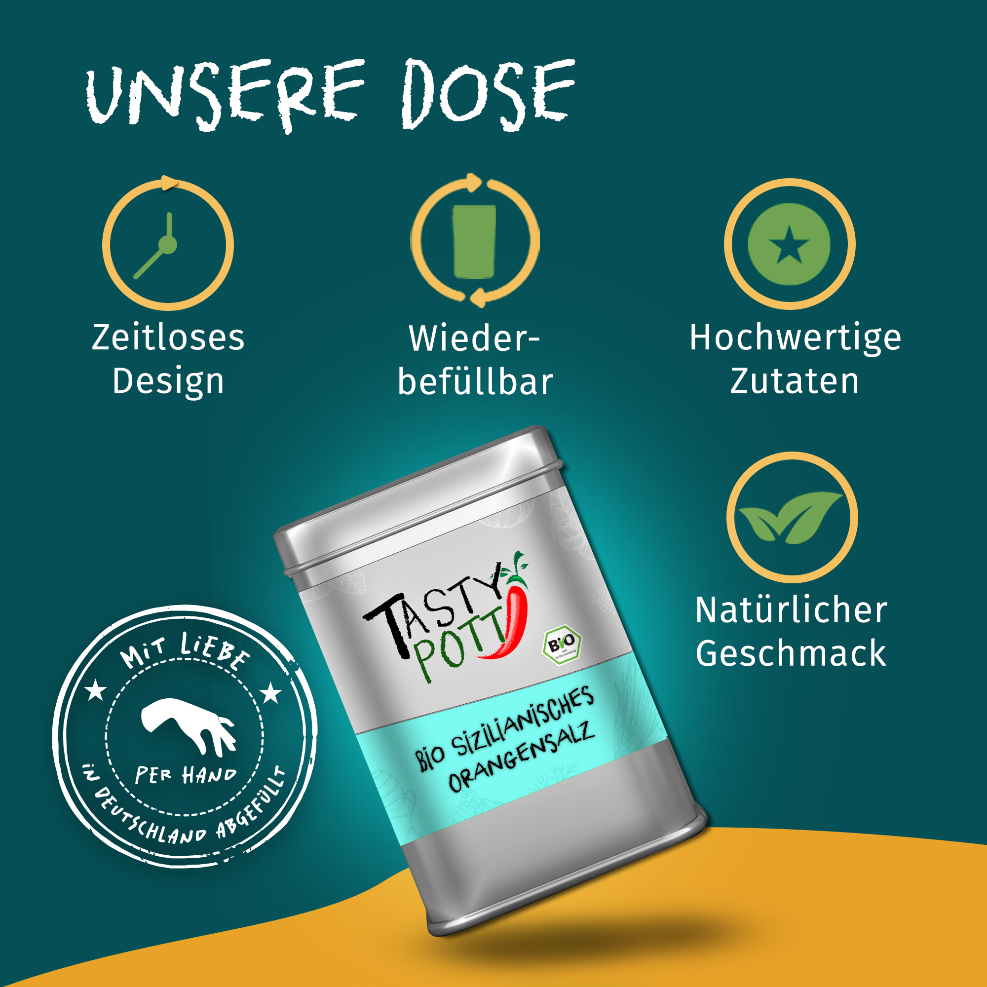 Bio Orangensalz aus Sizilien 125g