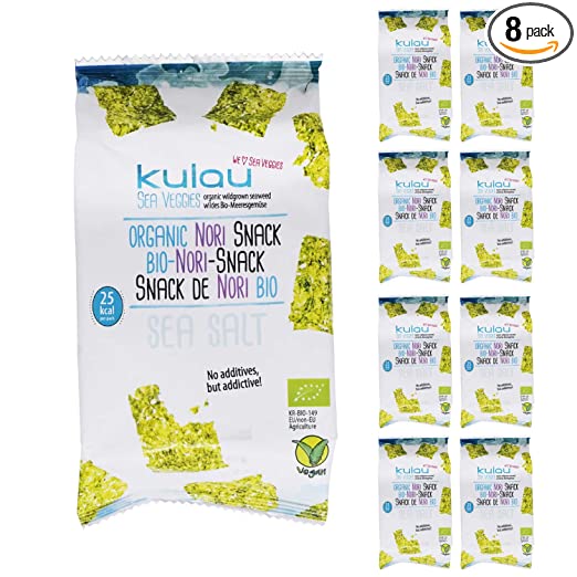 Kulau Bio-Nori-Snack Sea salt, 8 x 4g
