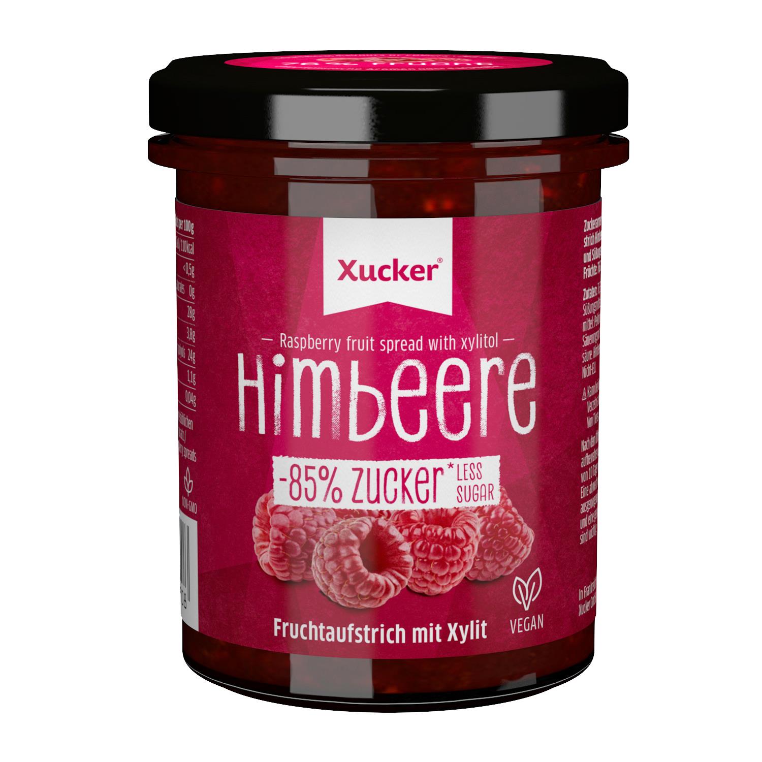 Xucker Aufstrich mit Xylit, Himbeere  220g Fruchtaufstrich Snack