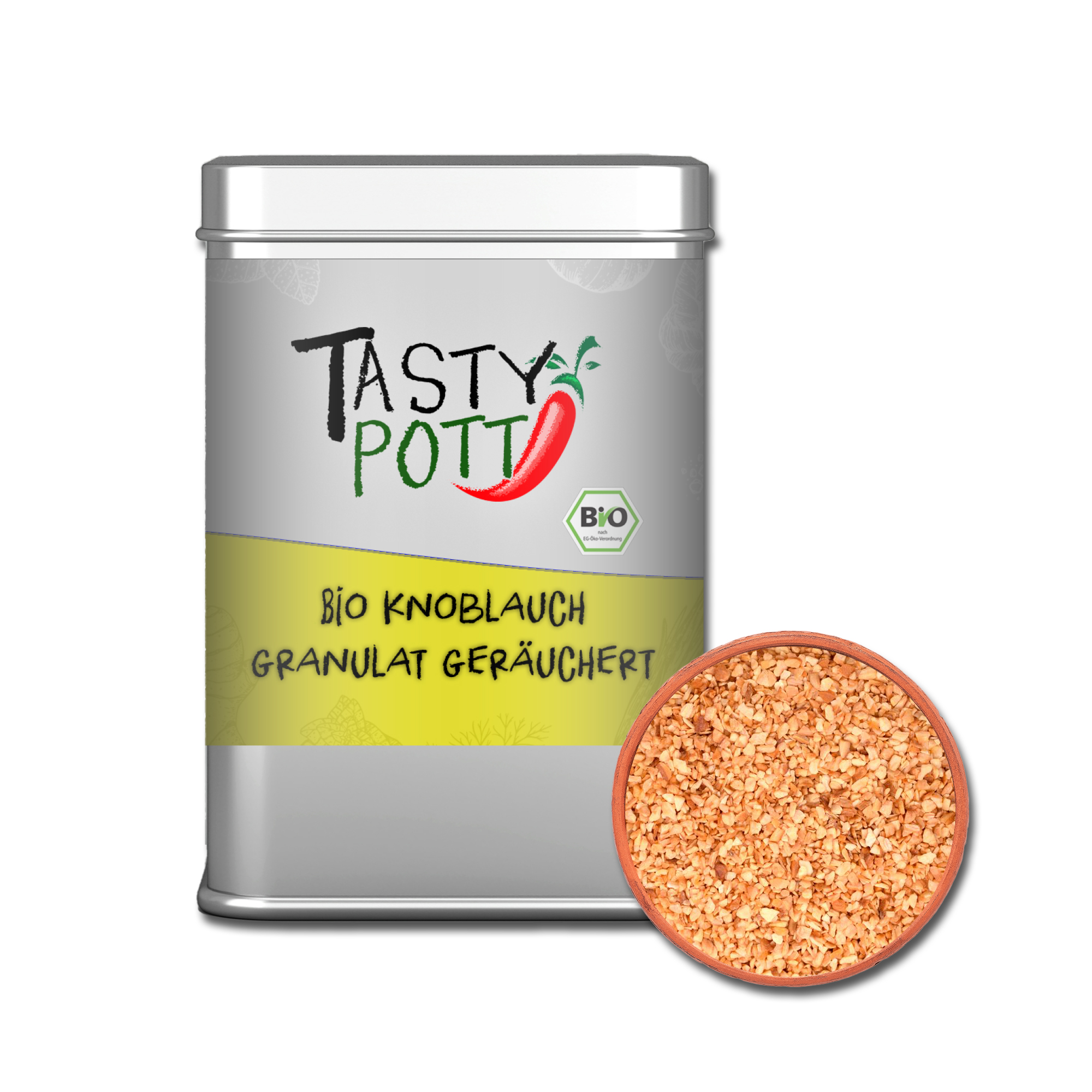 Geräucherter Knoblauch - Gewürz | 100g Dose Tasty Pott 