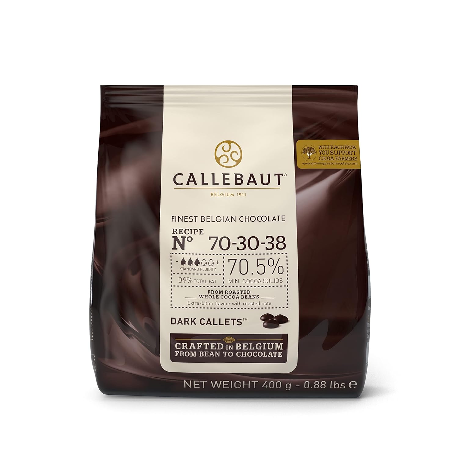 CALLEBAUT Receipe No. 70-30-38  Kuvertüre Callets,70% Kakao, (400g) CALLEBAUT Receipe No. 70-30-38  Kuvertüre Callets,70% Kakao, (400g)