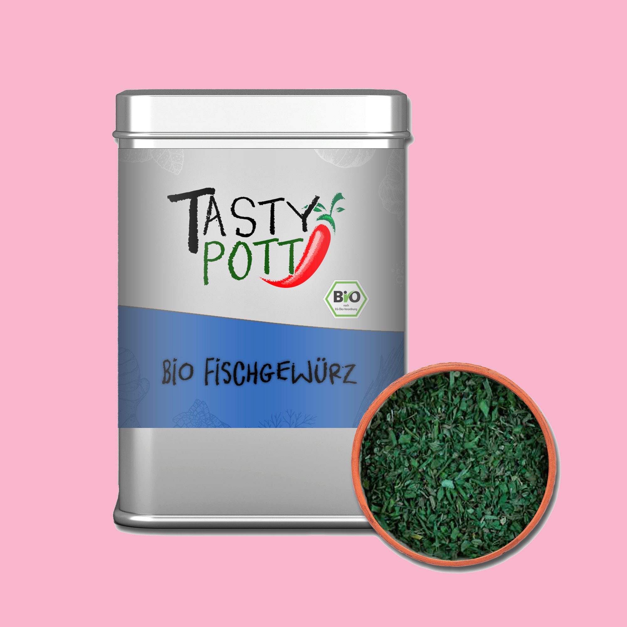 Fischgewürz - Gewürz für Fisch - Bio Gewürzmischung - 100g Dose Tasty Pott Fischgewürz - Gewürz für Fisch - Bio Gewürzmischung - 100g Dose Tasty Pott