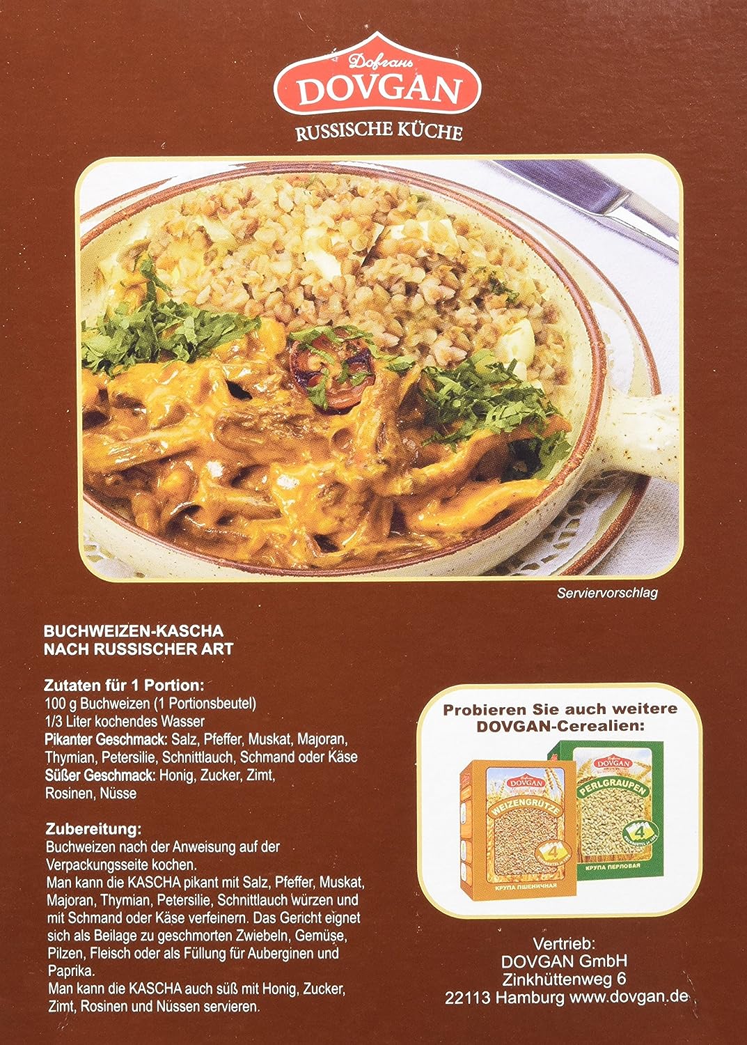 Dovgan Buchweizen im Kochbeutel,  400 g Dovgan Buchweizen im Kochbeutel,  400 g