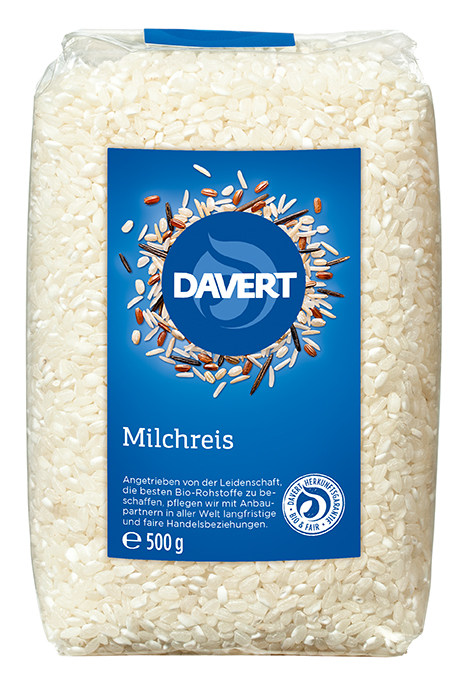 Davert Milchreis (1 x 500 g) - Bio Davert Milchreis (1 x 500 g) - Bio