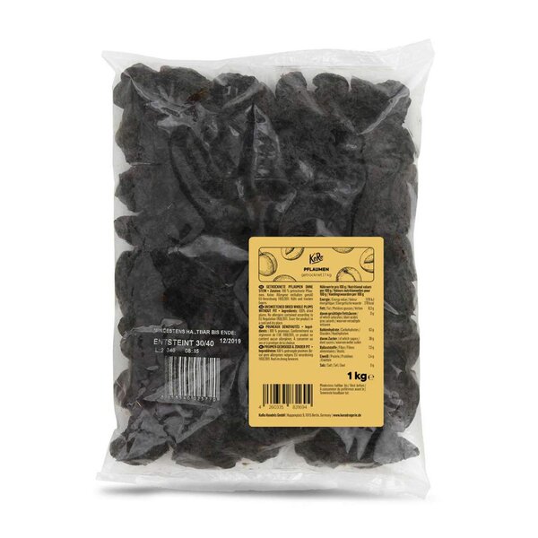 KoRo Pflaumen Getrocknet 1 kg | Ungeschwefelte Trockenfrüchte