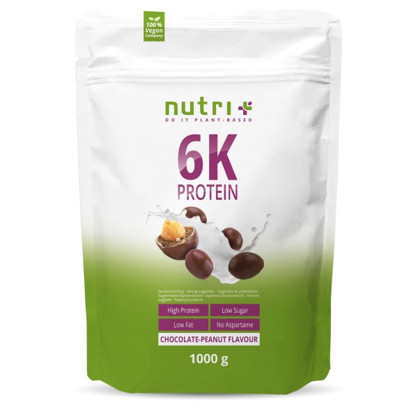 Nutri+ 6k Protein Eiweißpulver Schokolade Erdnuss 1 kg