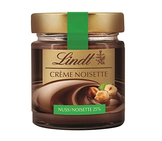 Lindt Crème Noisette, Haselnusscreme, Schokoladen Brotaufstrich, 25% Haselnuss, glutenfrei, 220 g