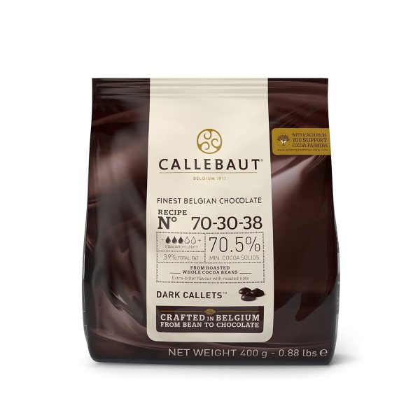 CALLEBAUT Receipe No. 70-30-38 Kuvertüre Callets,70% Kakao, (400g)