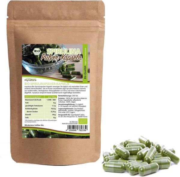 Mynatura Bio Spirulinapulver 200 Kapseln