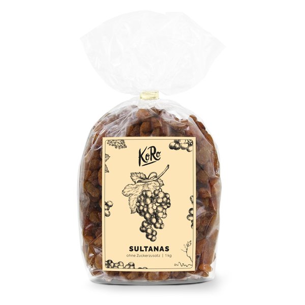 Koro Premium Sultanas ohne Zuckerzusatz Rosinen Trockenfrüchte1 kg