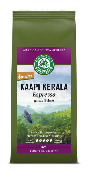 Lebensbaum Espresso Kaapi Kerala, Bohne, demeter, 3er Pack (3 x 250 g)