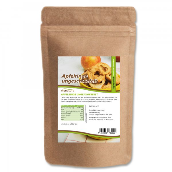 Mynatura Apfelringe getrocknet, ungeschwefelt 1Kg