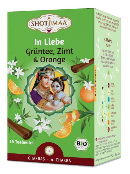 Shoti Maa Bio-Ayurveda-Tee In Liebe - Grüntee, Zimt & Orange, (28.8g)