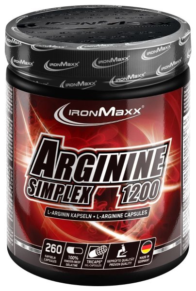 Ironmaxx L-Arginin Simplex 1200, 260 Kapseln (TRICAPS!) a 1250mg