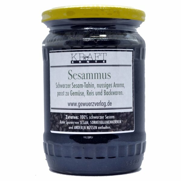 Kraft-Ernte Schwarzer Sesam-Tahin (Sesammus) 500g
