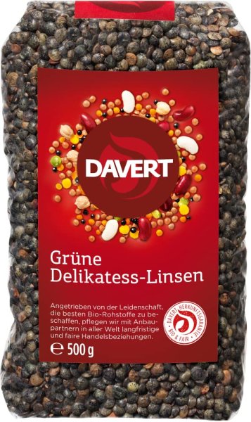 Davert Bio Grüne Delikatess-Linsen (8x500g)