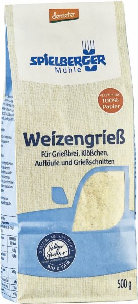 Spielberger Bio Weizengrieß, demeter(6x500g)