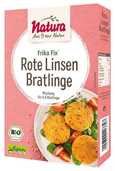 NATURA Frika Fix Bio Rote Linsen-Bratlinge, 150 g