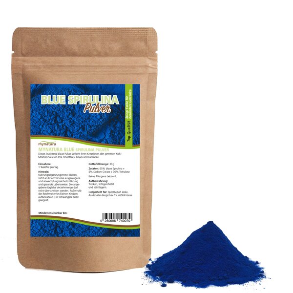 Mynatura Blue Spirulina Pulver Blau 30g