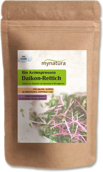 Mynatura Bio Daikon-Rettich Keimsprossen Gemüse (500g)