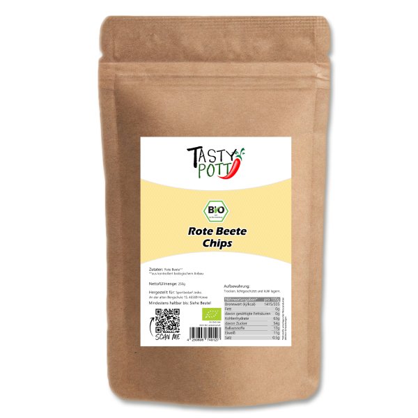 Tasty Pott Bio Rote Beete Chips 200g Beutel