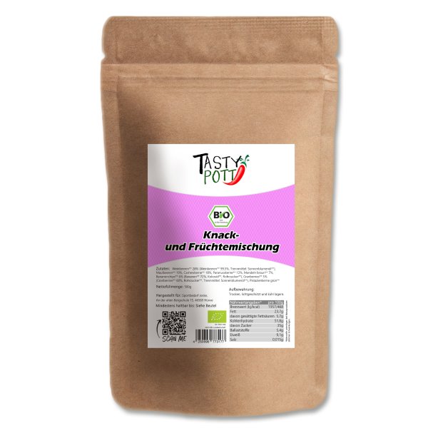 Tasty Pott Bio Knack- und Fruchtmischung 500g