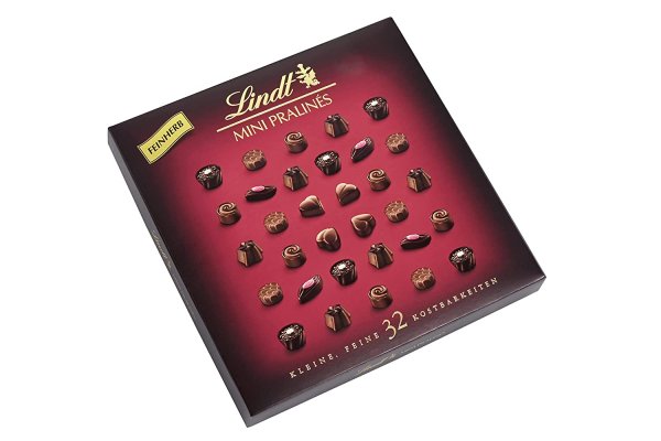 Lindt Schokolade - Feinherbe Mini Pralinés-Schachtel mit je 32 Pralinen in 6 köstlichen Sorten 163 g