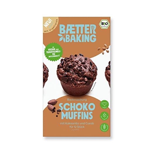 Baetter Baking Backmischung Schoko Muffin Bio - 380 g vegan mit Urgetreide