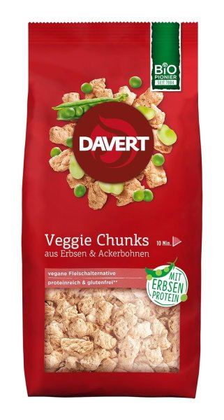 Davert Veggie Chunks mit Erbsenprotein (100g)
