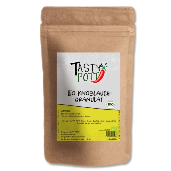 Tasty Pott Bio Knoblauchgranulat Nachfüllbeutel 250g