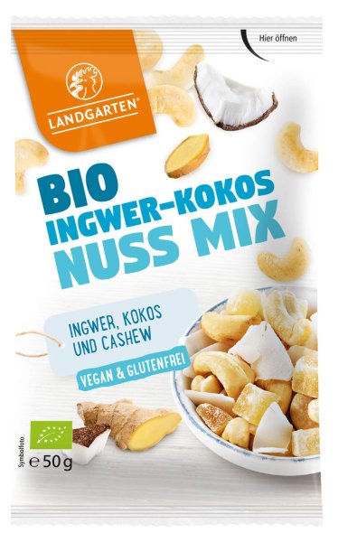 Landgarten Bio Ingwer-Kokos-Nuss Mix, 50 g