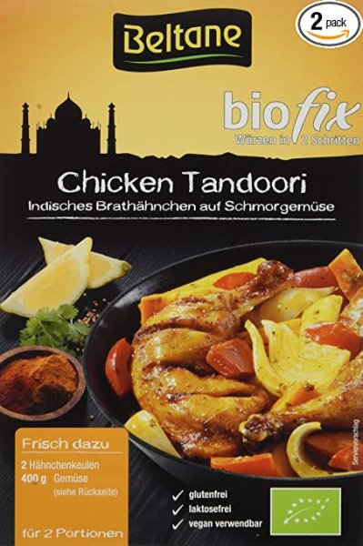 Beltane biofix Chicken Tandoori - 2 Portionen, 2er Pack (2 x 21,5 g Packung) - Bio