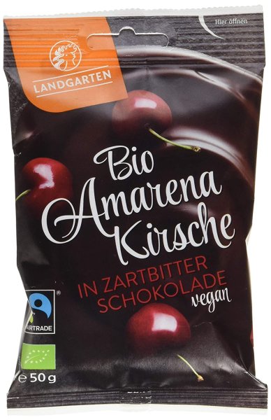 Landgarten Bio Amarenakirsche in Zartbitter-Schokolade 50g