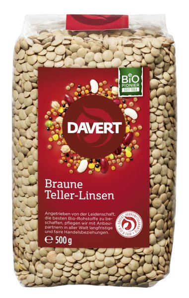 Davert Braune Tellerlinsen (500 g) - Bio