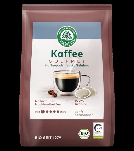 Lebensbaum Bio Kaffee Gourmet, entkoffeiniert (6x126g)