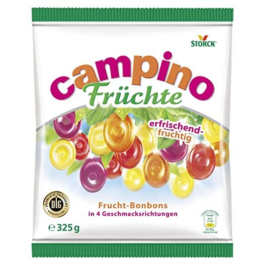 Campino Früchte – 1 x 325g – Leckere Fruchtbonbons in vier verschiedenen Sorten …