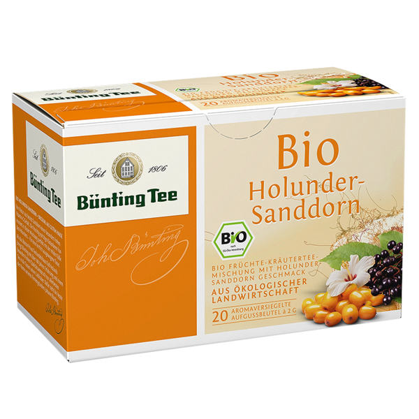Bünting Tee Bio Holunder-Sanddorn, 20 Tassenbeutel
