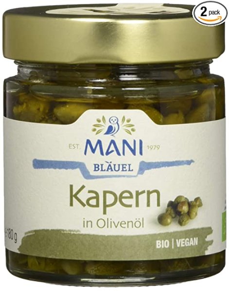 MANI ΜΑΝΙ Kapern in Olivenöl bio 2 x 180 g