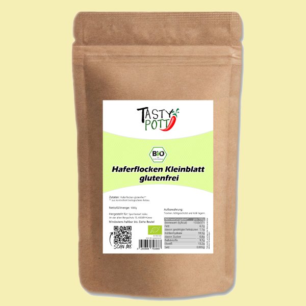 Tasty Pott Bio Haferflocken Kleinblatt glutenfrei 1000g