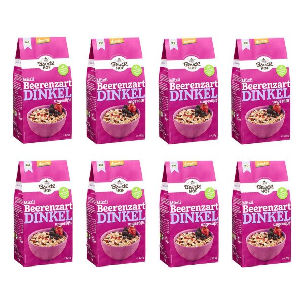 Bauckhof Bio Dinkelmüsli Beerenzart (8x425g)