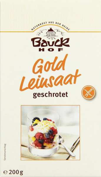 Bauckhof Gold-Leinsaat geschrotet glutenfrei (200g)Bio