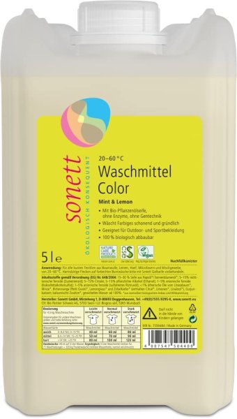 Sonett Bio Waschmittel Color Mint & Lemon 20-60C 5L