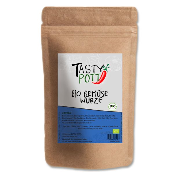 Tasty Pott Bio Gemüse Würze Gewürzmischung Nachfüllbeutel 250g