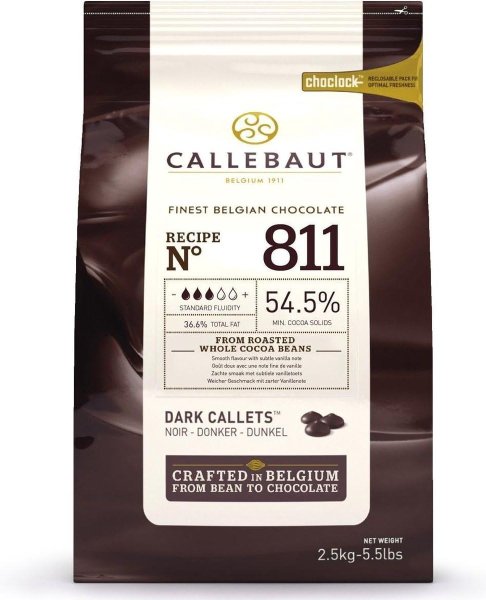 Callebaut Receipe No. 811 Kuvertüre Callets, Zartbitterschokolade, 54,5% Kakao(2500g)