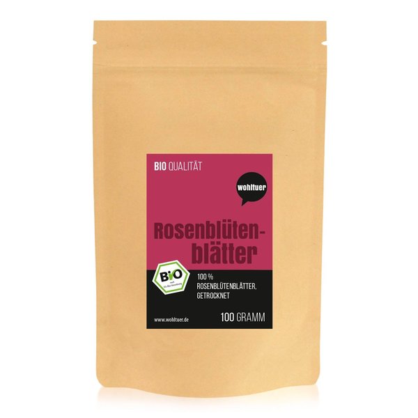 Wohltuer Bio Rosenblütenblätter Tee, Essenzen, Bädern, Küche 100g