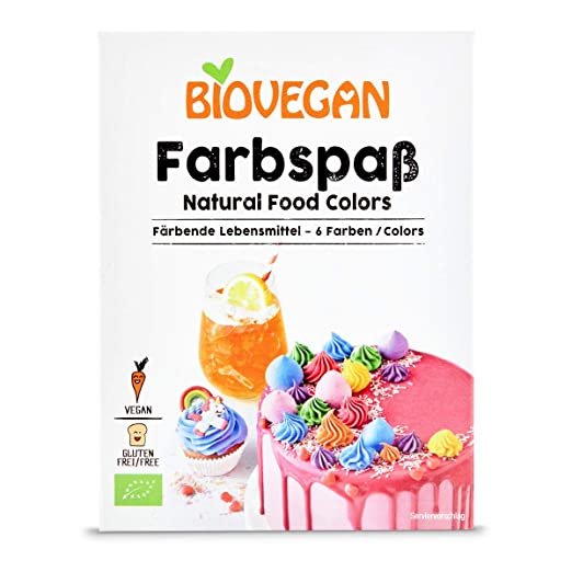Biovegan Bio Farbspaß, bunte färbende Pulver für Dekoration von Kuchen, Torten und Muffins