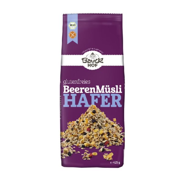 Bauckhof Hafermüsli Beeren glutenfrei (2x425g)-Bio