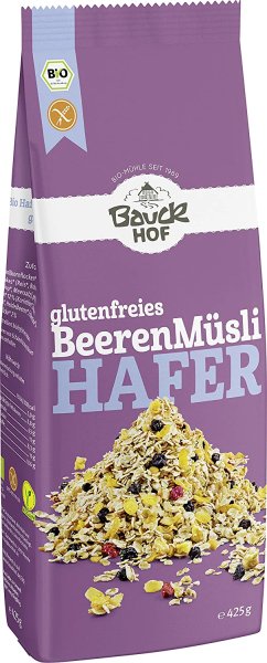 Bauckhof Bio-Hafer-Müsli mit Beeren, glutenfrei 425g